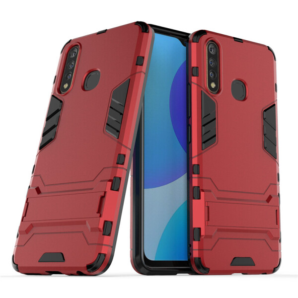 

Чехол Hybrid case для Vivo Y19 бампер с подставкой красный