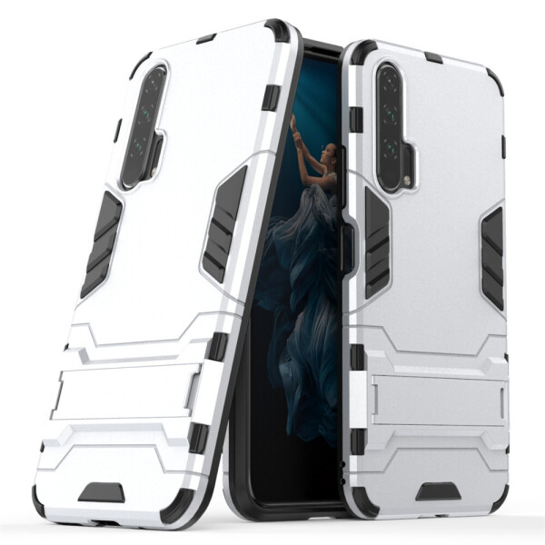 

Чехол Hybrid case для Honor 20 Pro бампер с подставкой светло-серый