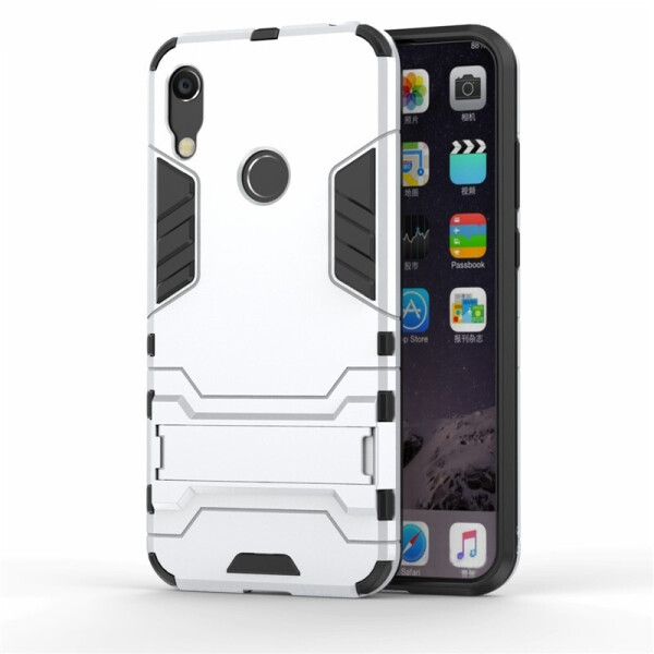 

Чехол Hybrid case для Huawei Y6 2019 / Y6 Pro 2019 бампер с подставкой Светло-серый