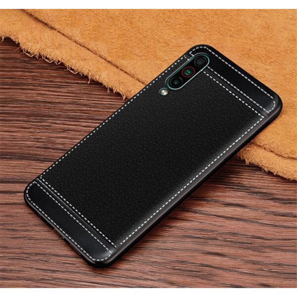 

Чехол Litchi для Meizu 16T силикон бампер с рифленой текстурой черный