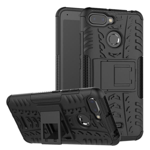 

Чехол Armored для Xiaomi Redmi 6A противоударный бампер с подставкой Черный