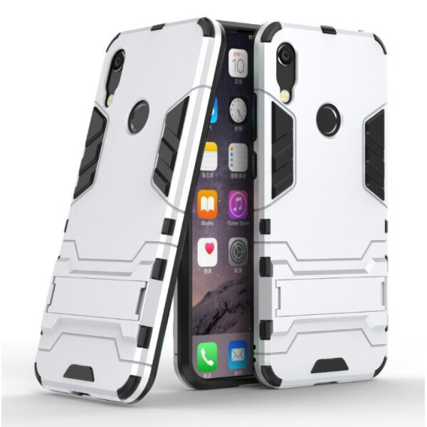 

Чехол Hybrid case для Huawei Y6S 2019 бампер с подставкой светло-серый
