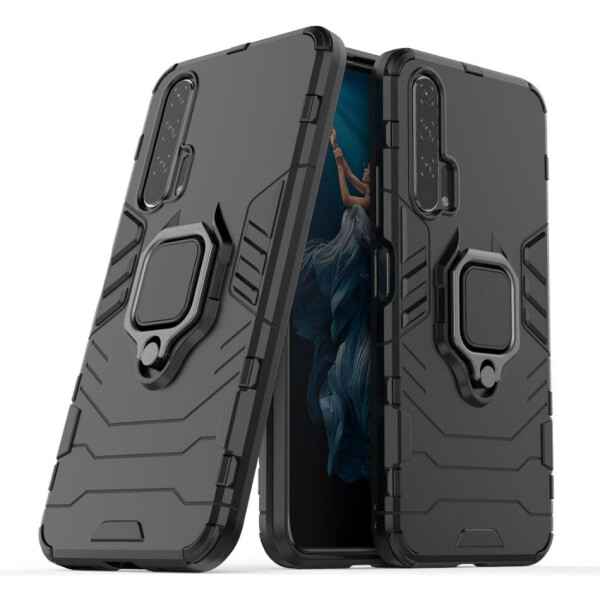 

Чехол Ring case для Honor 20 Pro бронированный бампер с кольцом черный