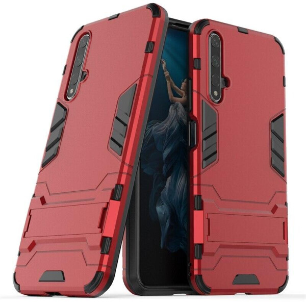 

Чехол Hybrid case для Huawei Nova 5T бампер с подставкой красный