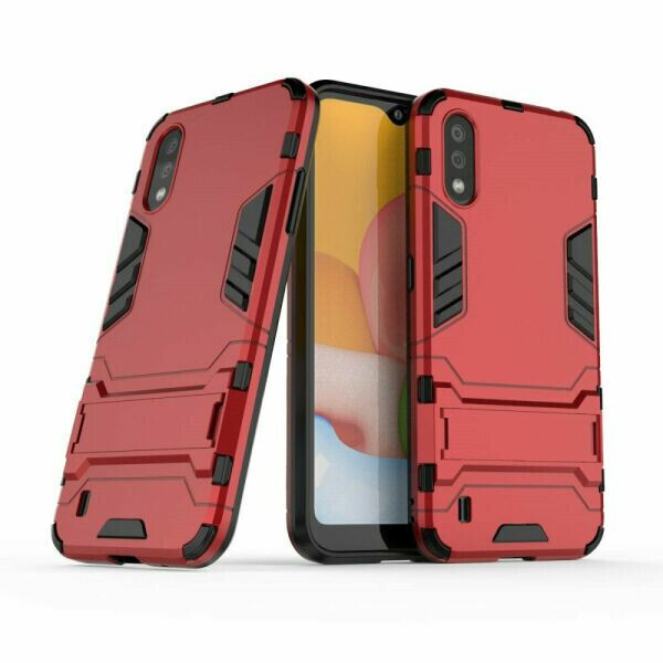 

Чехол Hybrid case для Samsung Galaxy A01 (A015) бампер с подставкой красный