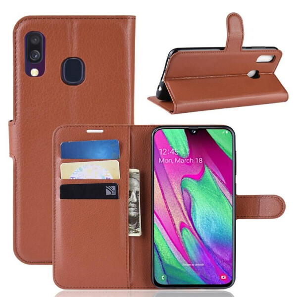 

Чехол Luxury для Samsung Galaxy A40 2019 (A405) книжка коричневый