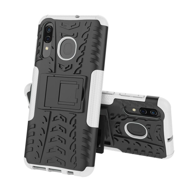 

Чехол Armored для Samsung Galaxy A20 2019 (A205) противоударный бампер с подставкой Белый