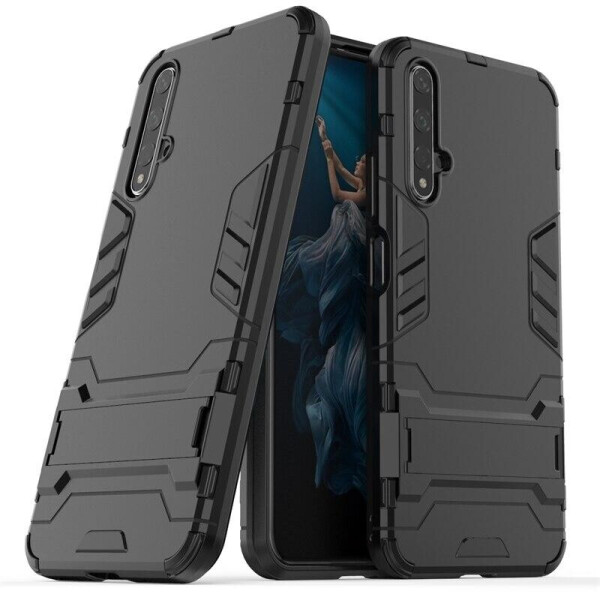 

Чехол Hybrid case для Huawei Nova 5T бампер с подставкой черный