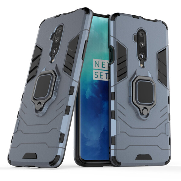 

Чехол Ring case для OnePlus 7T Pro бронированный бампер с кольцом темно-синий