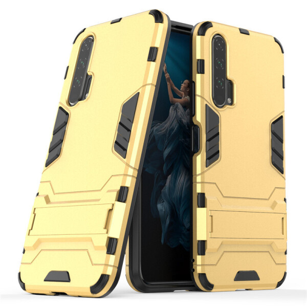 

Чехол Hybrid case для Honor 20 Pro бампер с подставкой золотой