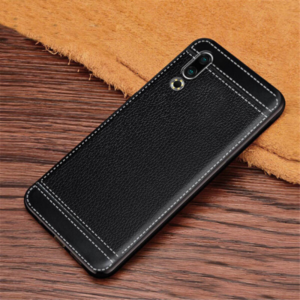 

Чехол Litchi для Meizu 16S силикон бампер с рифленой текстурой черный