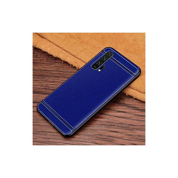 

Чехол Litchi для Honor 20 Pro силикон бампер с рифленой текстурой синий