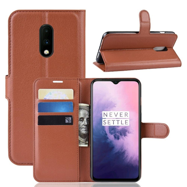 

Чехол Luxury для OnePlus 7 книжка коричневый