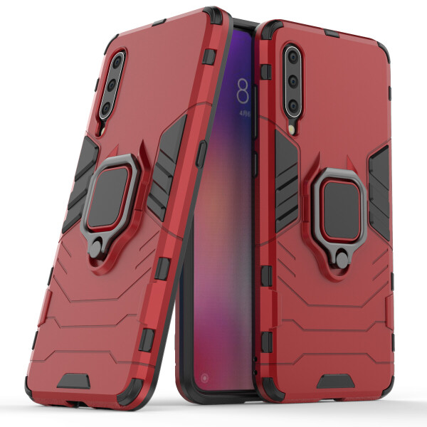 

Чехол Ring case для Xiaomi Mi 9 SE бронированный бампер с кольцом красный