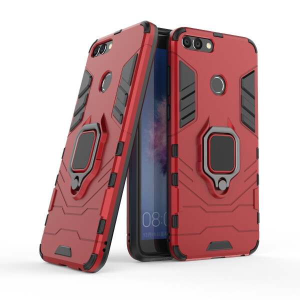 

Чехол Ring case для Huawei P Smart / Enjoy 7S бронированный бампер с кольцом красный