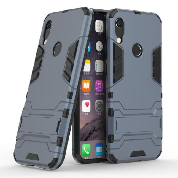 

Чехол Hybrid case для Honor 8A Prime (2020) бампер с подставкой темно-синий