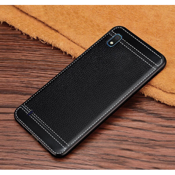 

Чехол Litchi для Samsung Galaxy A10 2019 (A105) силикон бампер с рифленой текстурой Черный