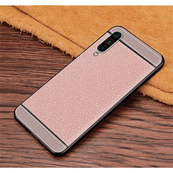 

Чехол Litchi для Meizu 16T силикон бампер с рифленой текстурой светло-розовый