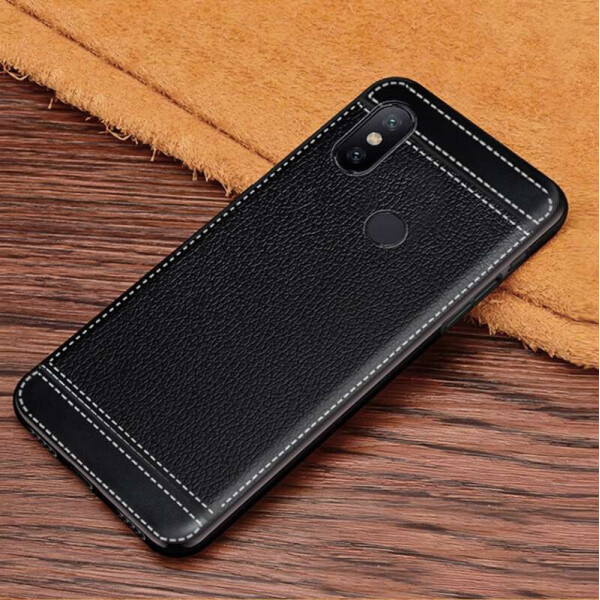 

Чехол Litchi для Xiaomi Mi Mix 3 силикон бампер с рифленой текстурой Черный