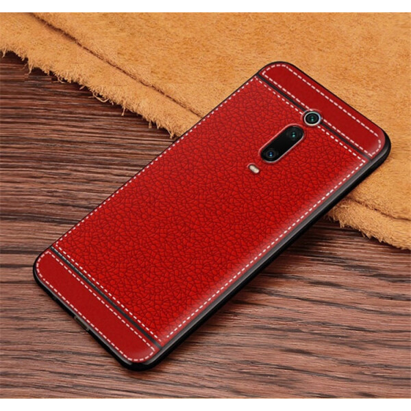 

Чехол Litchi для Xiaomi Mi 9T / Mi 9T Pro силикон бампер с рифленой текстурой красный