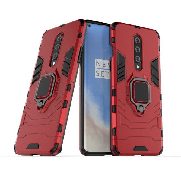 

Чехол Ring case для OnePlus 8 бронированный бампер с кольцом красный