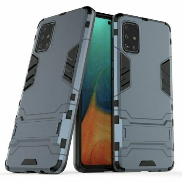 

Чехол Hybrid case для Samsung Galaxy A71 (A715) бампер с подставкой темно-синий
