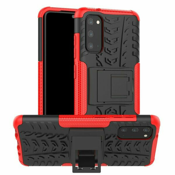 

Чехол Armored для Samsung Galaxy S20 (G980) противоударный бампер с подставкой красный