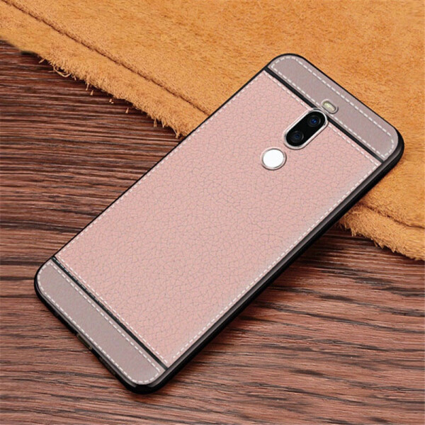 

Чехол Litchi для Meizu X8 силикон бампер с рифленой текстурой Светло-розовый