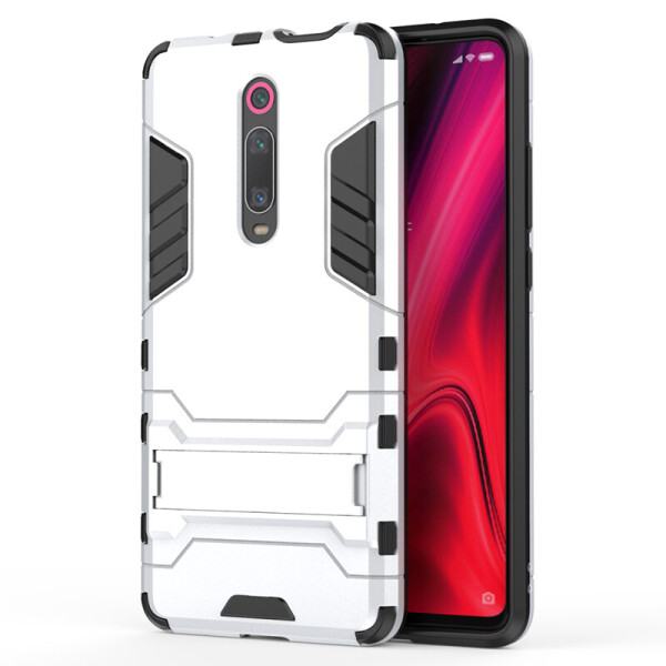 

Чехол Hybrid case для Xiaomi Redmi K20 / K20 Pro бампер с подставкой светло-серый