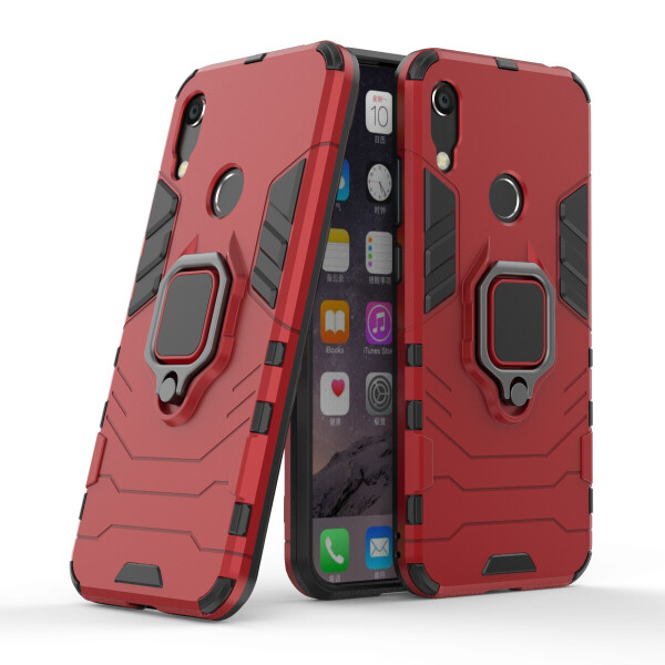 

Чехол Ring case для Honor 8A бронированный бампер с кольцом красный