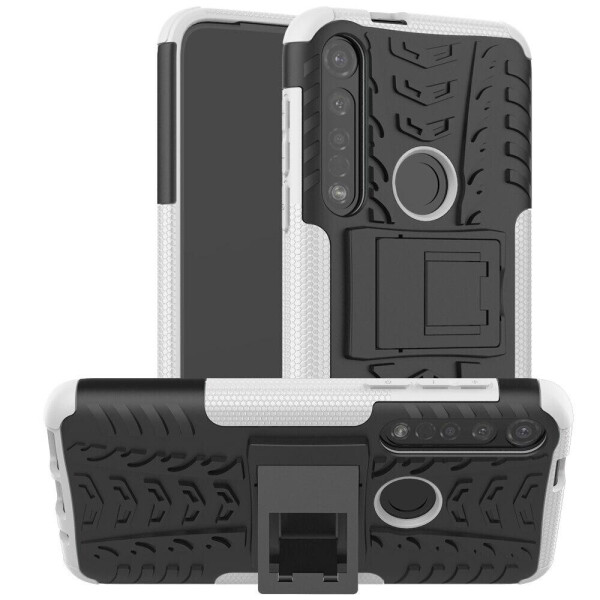

Чехол Armored для Motorola Moto G8 Plus (XT2019) противоударный бампер с подставкой белый