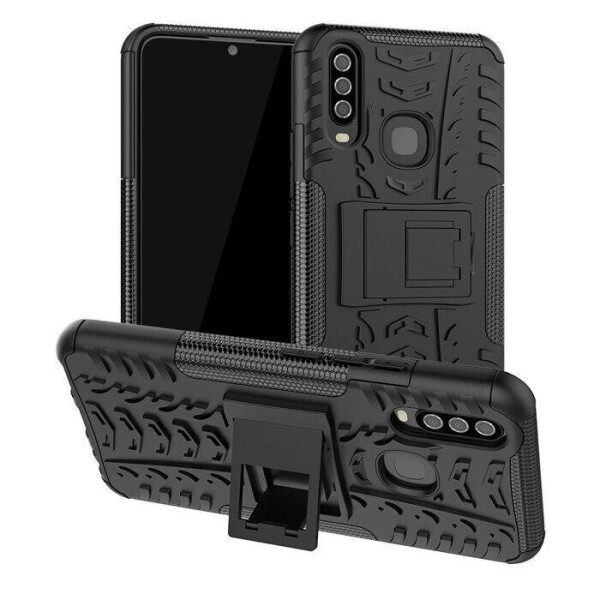 

Чехол Armored для Vivo Y15 противоударный бампер с подставкой черный