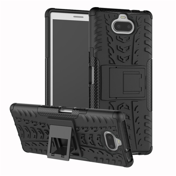 

Чехол LUX для Sony Xperia 10 Plus / I4213 противоударный бампер с подставкой Black