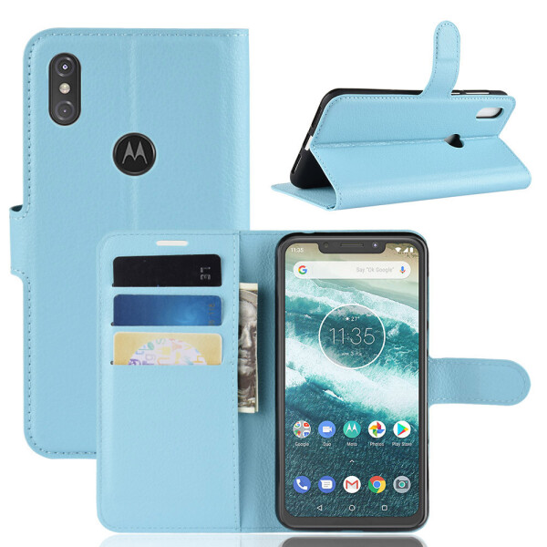 

Чехол Luxury для Motorola Moto P30 Play (XT1941-2) книжка Голубой