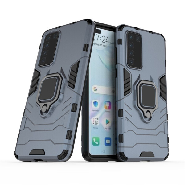 

Чехол Ring case для Huawei P40 бронированный бампер с кольцом темно-синий