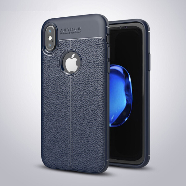 

Чехол LUX для Apple Iphone XS силикон Original Auto Focus Soft Touch темно-синий