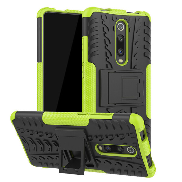

Чехол Armored для Xiaomi Redmi K20 / K20 Pro противоударный бампер с подставкой салатовый