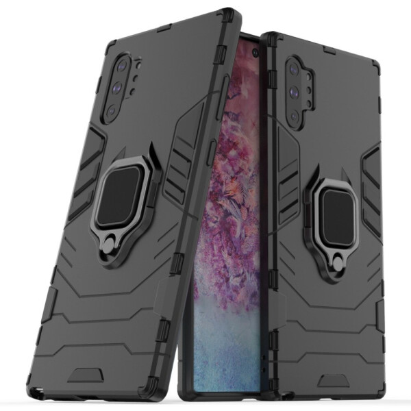 

Чехол Ring case для Samsung Galaxy Note 10 Plus (N975) бронированный бампер с кольцом черный
