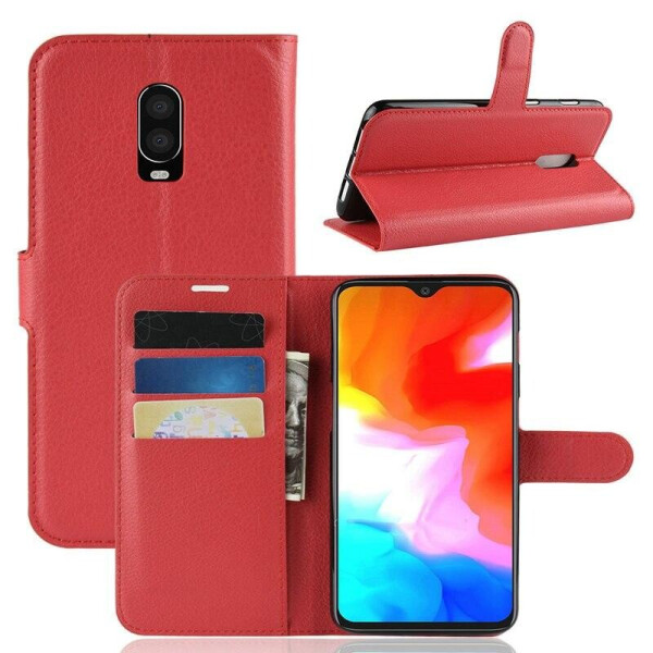 

Чехол Luxury для OnePlus 6T книжка Красный