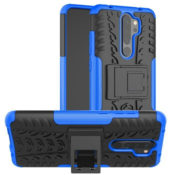 

Чехол Armored для Xiaomi Redmi Note 8 Pro противоударный бампер с подставкой синий