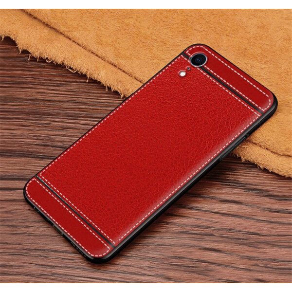 

Чехол Litchi для Apple Iphone XR силикон бампер с рифленой текстурой Красный