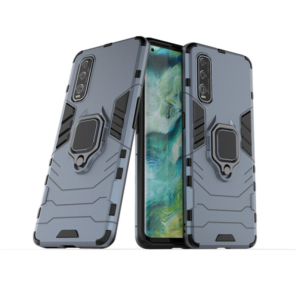 

Чехол Ring case для Oppo Find X2 Pro бронированный бампер с кольцом темно-синий