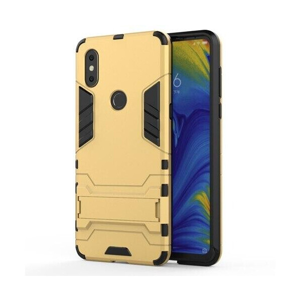 

Чехол Hybrid case для Xiaomi Mi Mix 3 бампер с подставкой золотой