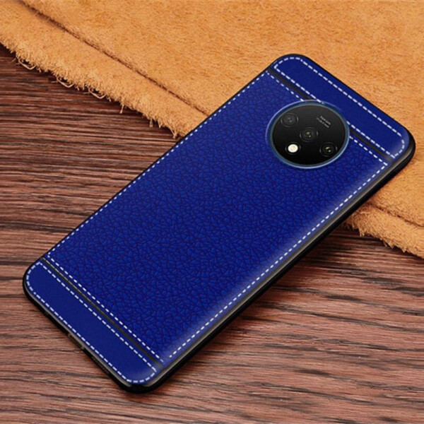 

Чехол Litchi для OnePlus 7T силикон бампер с рифленой текстурой синий