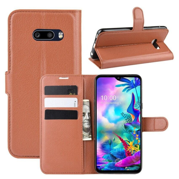 

Чехол Luxury для LG V50S ThinQ книжка коричневый