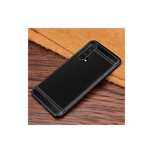 

Чехол Litchi для Honor 20 Pro силикон бампер с рифленой текстурой черный