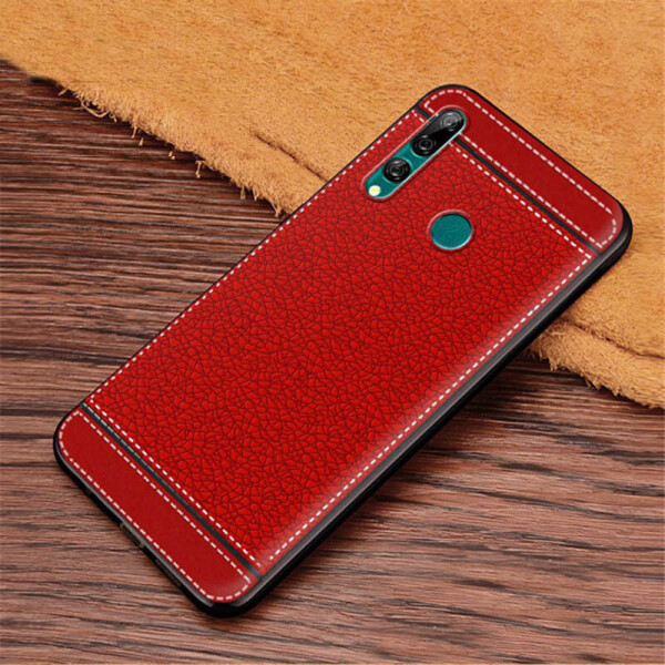 

Чехол Litchi для Honor 9X силикон бампер с рифленой текстурой красный