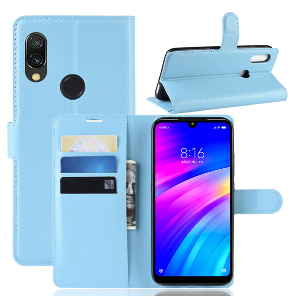 

Чехол Luxury для Xiaomi Redmi 7 книжка голубой