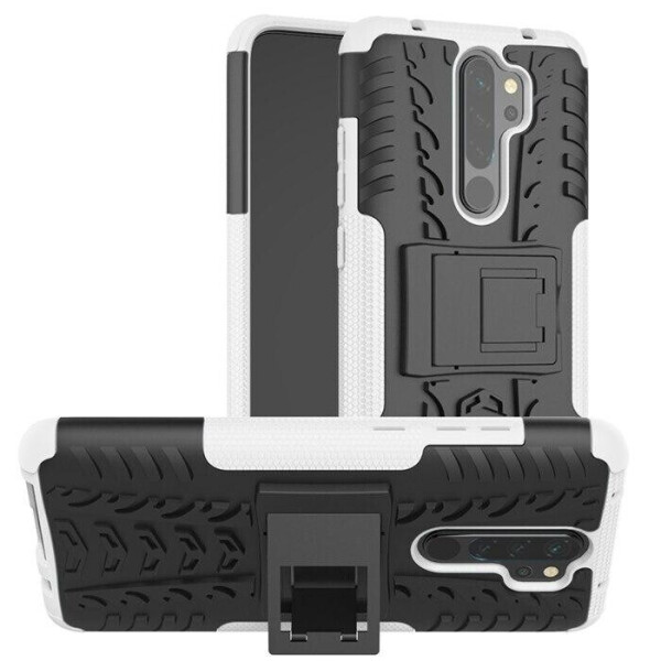 

Чехол Armored для Xiaomi Redmi Note 8 Pro противоударный бампер с подставкой белый