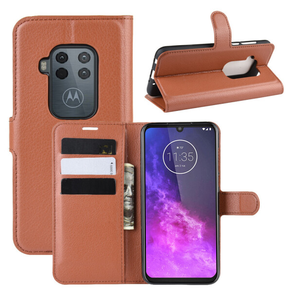 

Чехол Luxury для Motorola One Zoom книжка коричневый